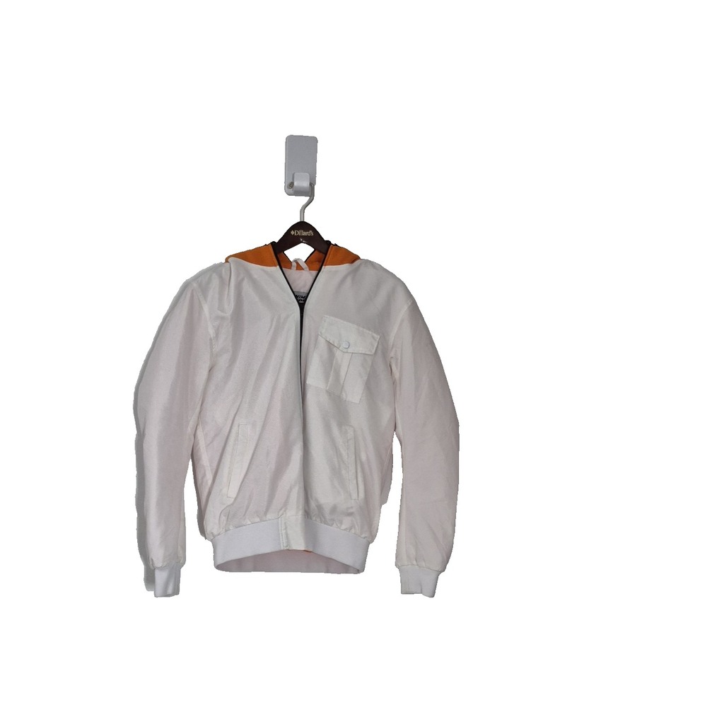 Anime Gear Guru Jacket Mens Medium White Hooded Quilted Bomber AV Las Vegas 2023